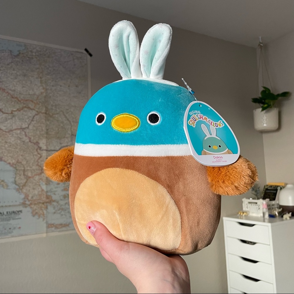 Squishmallow Daska the Mallard Duck with Bunny Ears 8" Easter Collection